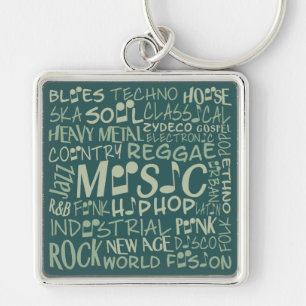 Porte-clés Porte - clé de collage Word des genres musicaux