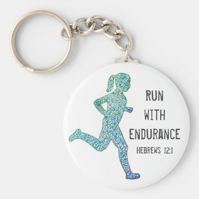 Porte-clés porte - clé de course "Run With Endurance" (Devant)