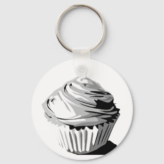 Porte-clés Porte - clé de cupcake en niveaux de gris