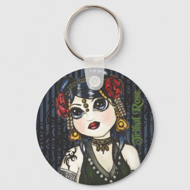 Porte-clés Porte - clé de danse du ventre tribal Rose (Recto)