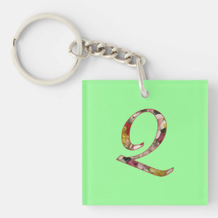 Porte-clés Porte - clé de design floral Monogram Q