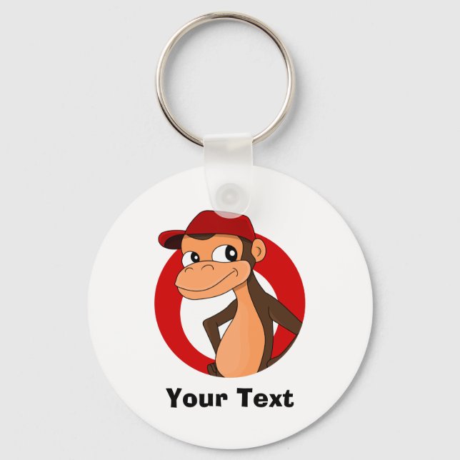 Porte-clés Porte - clé de dessin animé personnalisé Chimp (Recto)