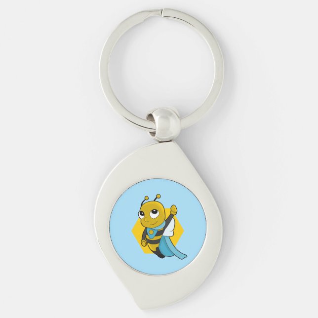 Porte-clés Porte - clé de dessin animé Superhero bee (Devant)
