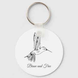 Porte-clés Porte - clé de dessin d'oiseau noir