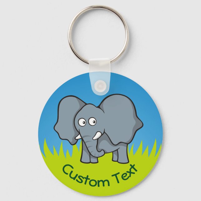 Porte-clés Porte - clé de dessin pour éléphant gris (Recto)