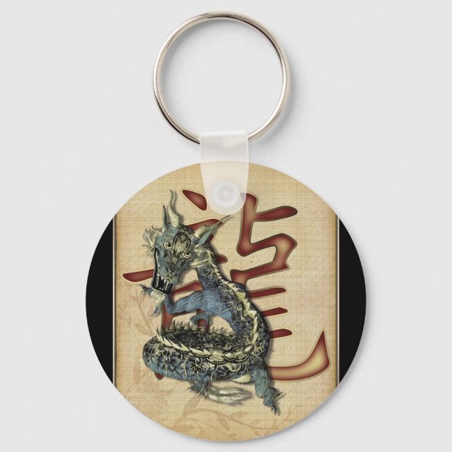 Porte-clés Porte - clé de dragon bleu chinois (Recto)
