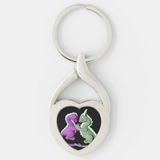 Porte-clés porte - clé de dragon d'amour (Devant)
