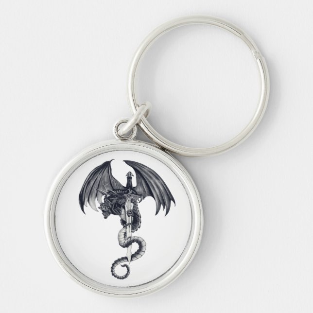 Porte-clés Porte - clé de dragon et d'épée (Devant)