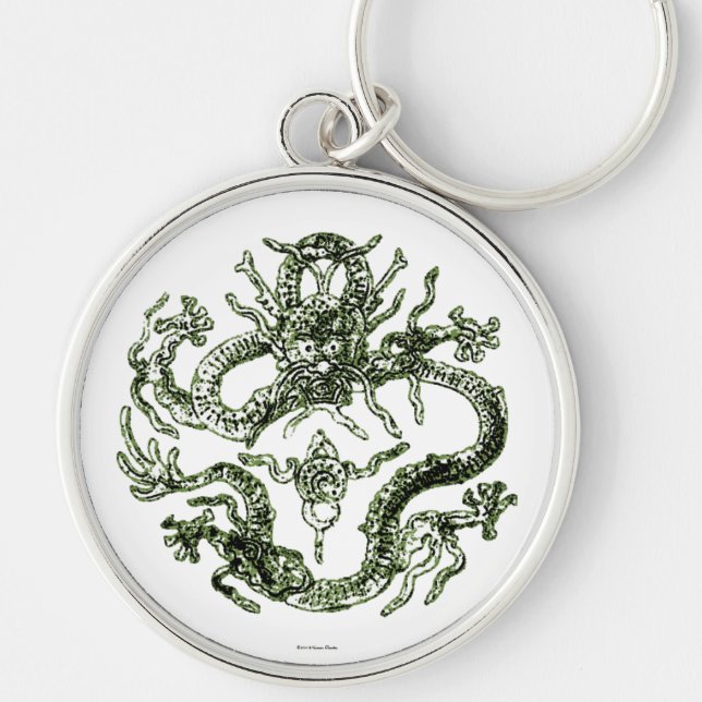 Porte-clés Porte - clé de dragon vert (Devant)