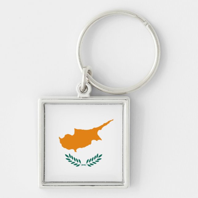 Porte-clés Porte - clé de drapeau de la Chypre (Devant)