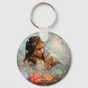 Porte-clés Porte - clé de fille de bulle de savon