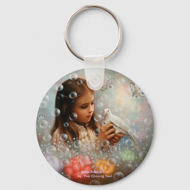 Porte-clés Porte - clé de fille de bulle de savon (Recto)
