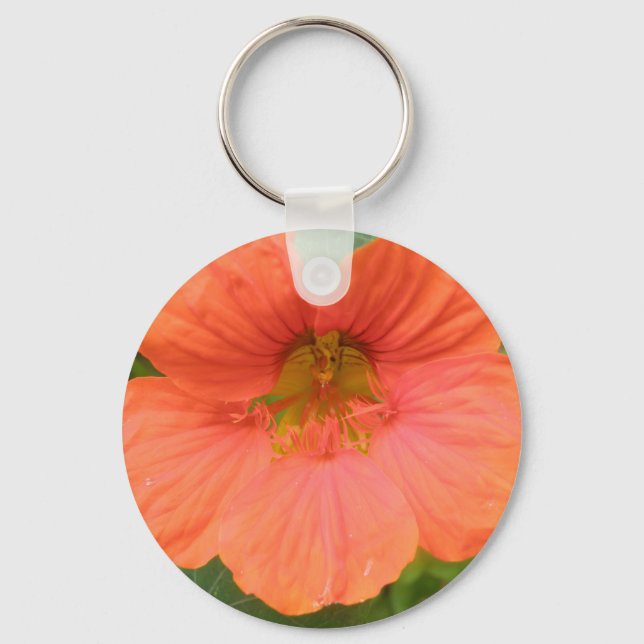 Porte-clés Porte - clé de fleurs de Nasturtium orange (Recto)
