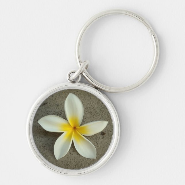 Porte-clés porte - clé de fleurs de plumeria hawaïenne (Devant)