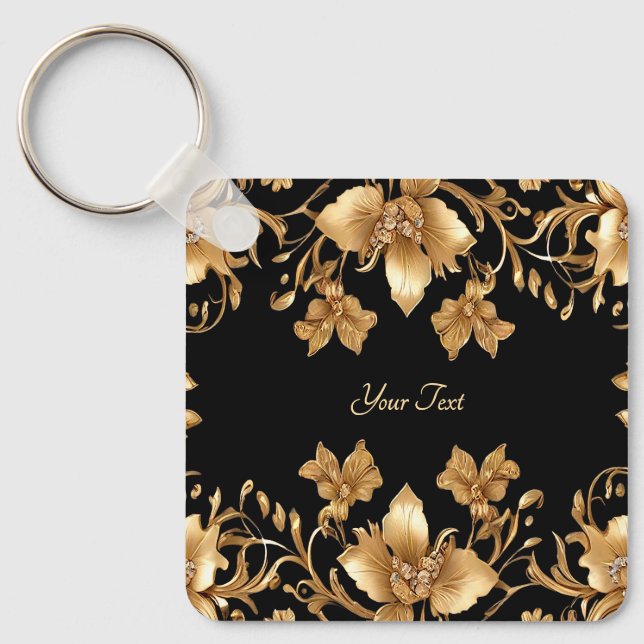 Porte-clés Porte - clé de fleurs d'or (Recto)