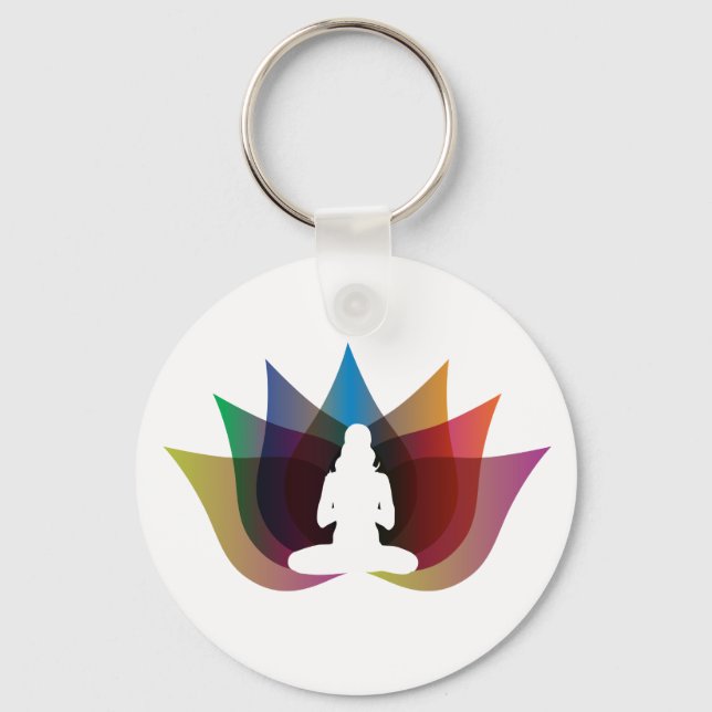 Porte-clés Porte - clé de fleurs Yoga Lotus (Recto)