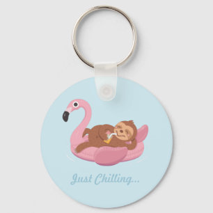 Porte-clés Porte - clé de flotteur de Flamant rose rose à fen