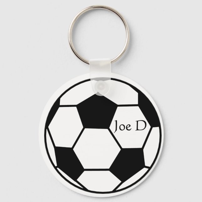 Porte-clés Porte - clé de football personnalisé noir et blanc (Recto)