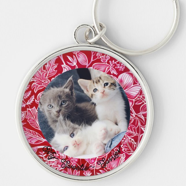 Porte-clés Porte - clé de garde photo animal personnalisé (Devant)