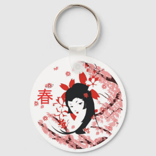 Porte-clés Porte - clé de geisha de ressort