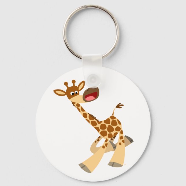 Porte-clés Porte - clé de Giraffe Ambling Cartoon (Recto)
