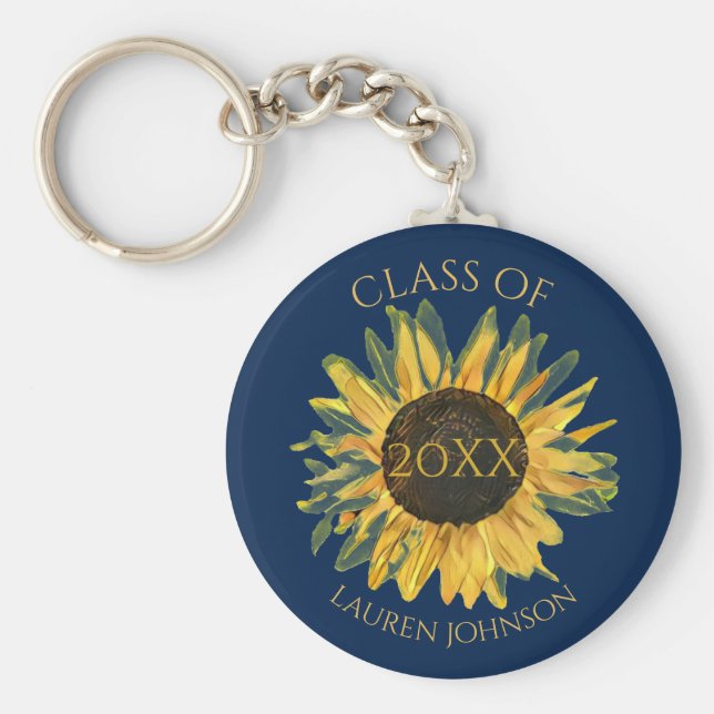Porte-clés Porte - clé de graduation de tournesol rustique pe (Devant)
