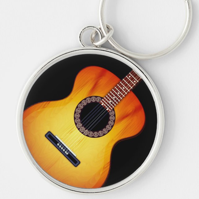 Porte-clés Porte - clé de guitare acoustique noir (Devant)