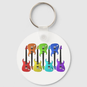 Porte-clés Porte - clé de guitares électriques colorées