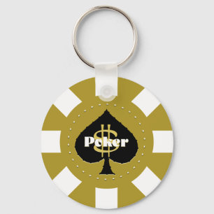 Porte-clés Porte - clé de jeton de poker d'or