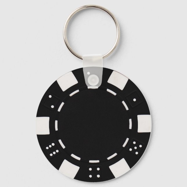 Porte-clés porte - clé de jeton de poker noir (Recto)