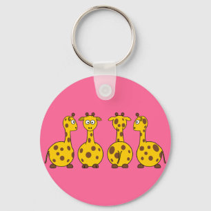 Porte-clés Porte - clé de jolies Giraffes de Cartoon