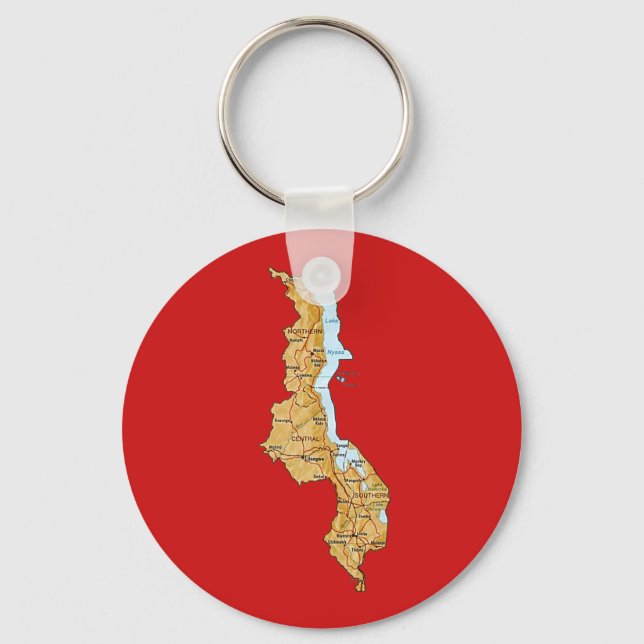 Porte-clés Porte - clé de la carte du Malawi (Recto)