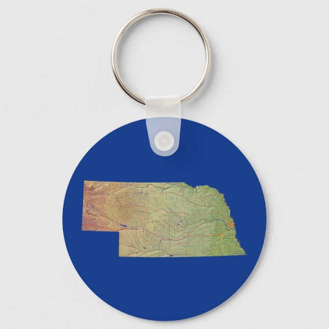 Porte-clés Porte - clé de la carte du Nebraska (Recto)