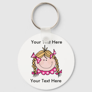 Porte-clés Porte - clé de la fille-cheveux Blonde personnalis
