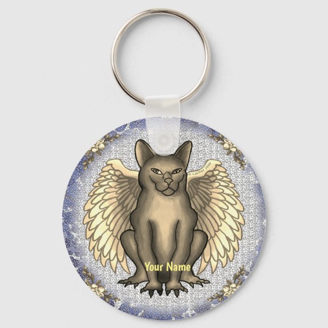 Porte-clés Porte - clé de la gargoyle de chat (Recto)