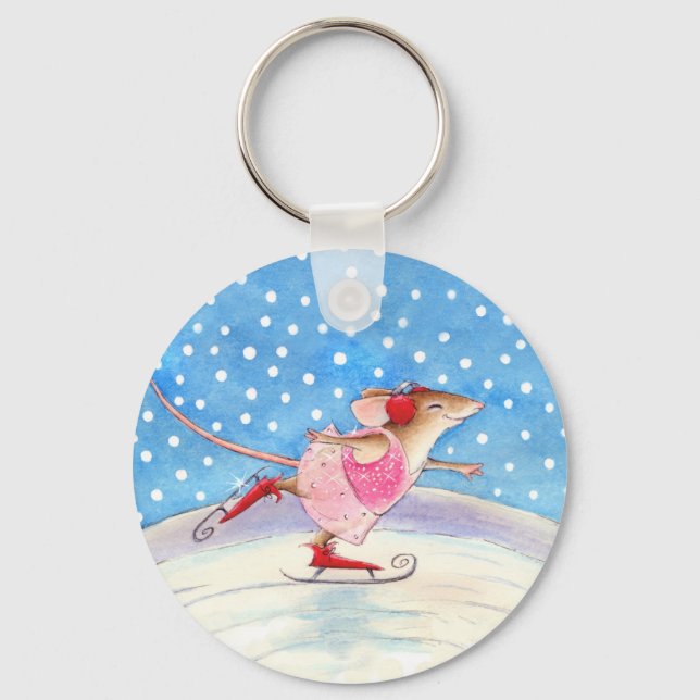 Porte-clés Porte - clé de la souris de patinage (Recto)