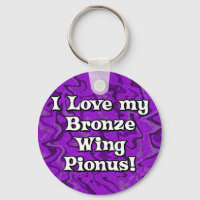 Porte - clé de l'aile Pionus en bronze violet fou