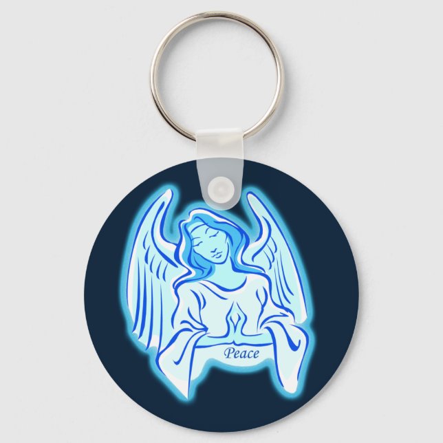 Porte-clés Porte - clé de l'ange bleu de la paix (Recto)
