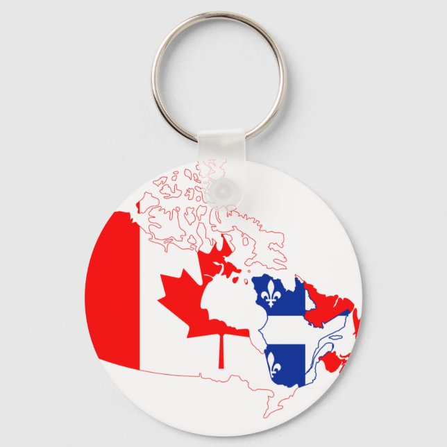 Porte-clés Porte - clé de l'indicateur Carte du Canada Québec (Recto)
