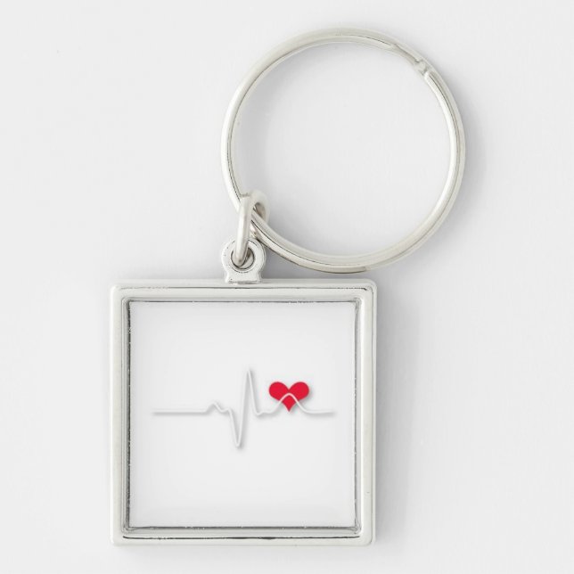 Porte-clés Porte - clé de l'infirmière cardiaque EKG (Devant)