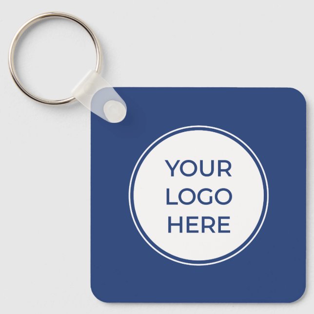 Porte-clés Porte - clé de logo de code QR bleu moderne (Recto)