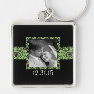 Porte-clés Porte - clé de Mariage Tourbillonnant noir et vert