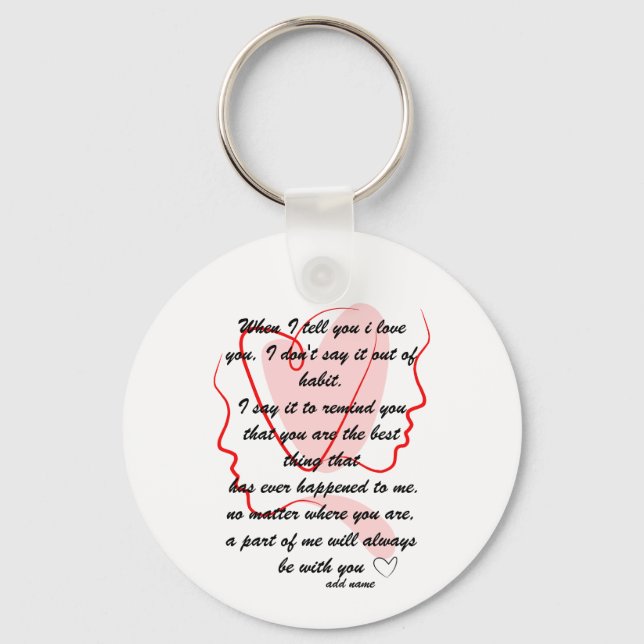 Porte-clés porte - clé de messages d'amour (Recto)