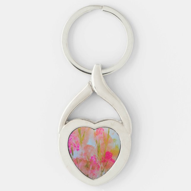Porte-clés Porte - clé de métal de jardin rose (Devant)