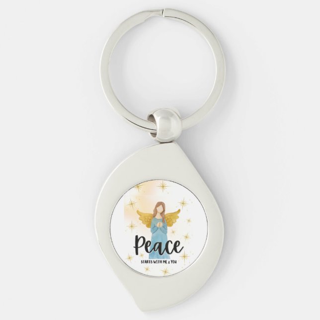 PORTE-CLÉS PORTE - CLÉ DE MÉTAL DE PAIX (Devant)