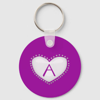 Porte-clés Porte - clé de monogramme cardiaque