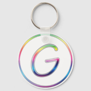 Porte-clés Porte - clé de monogramme d'arc-en-ciel de G