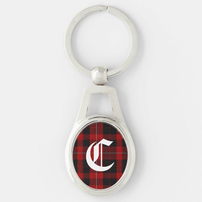 Porte-clés Porte - clé de monogramme de plaid de Cunningham (Devant)