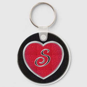 Porte-clés Porte - clé de monogramme de rubis et d'onyx