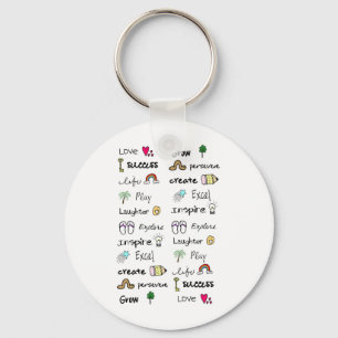 Porte-clés Porte - clé de mots positifs